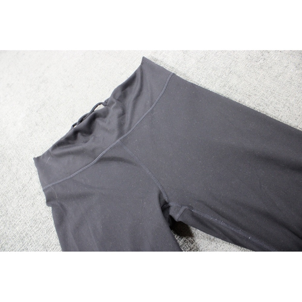 Fabletics Black Lace Up Back Flared Yoga Pants High Rise Athletic Leggings